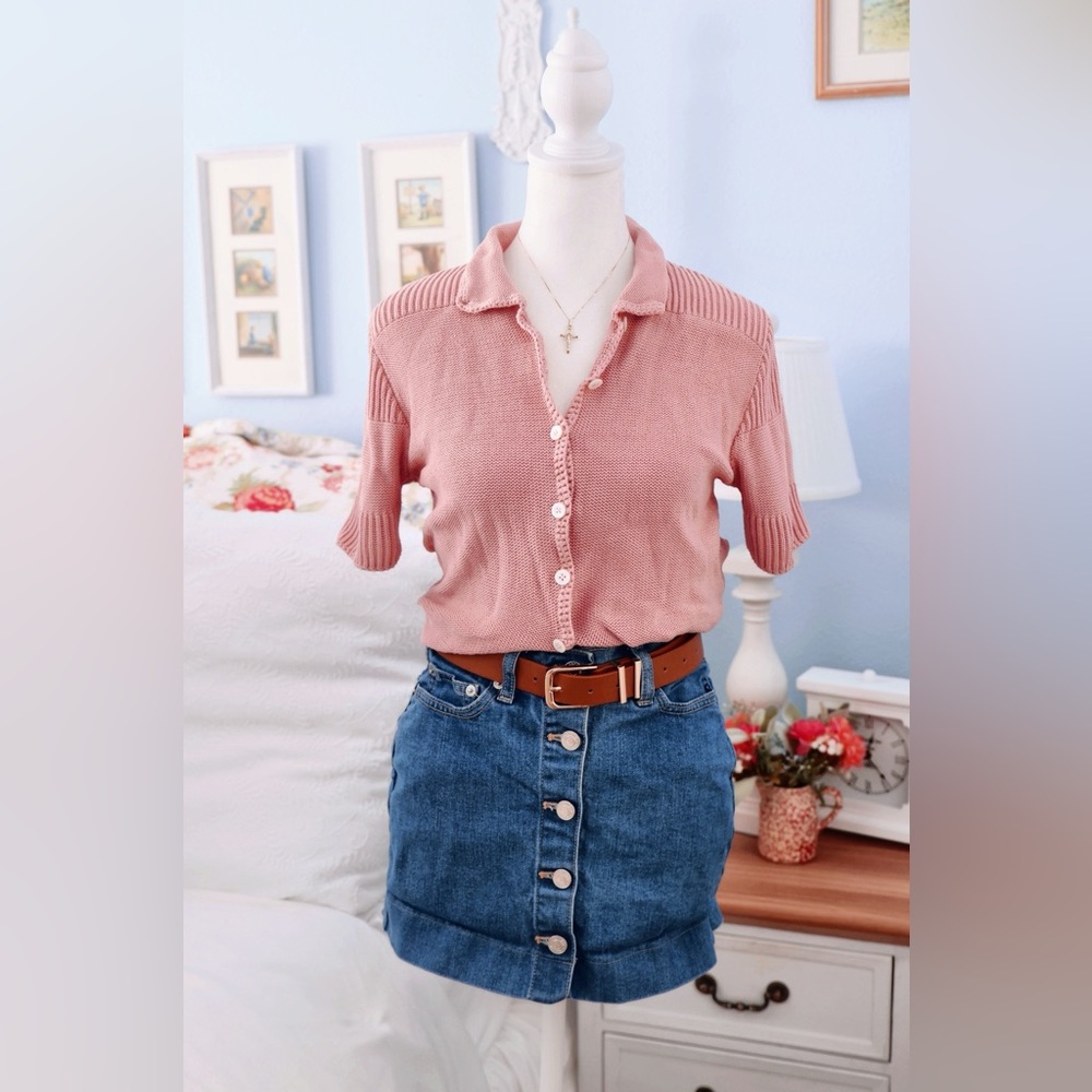 Ralph Lauren Pink Short Sleeve Polo Button Down Shirt